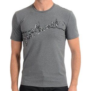 Just Cavalli Men's Gray Graphic Crewneck T-Shirt